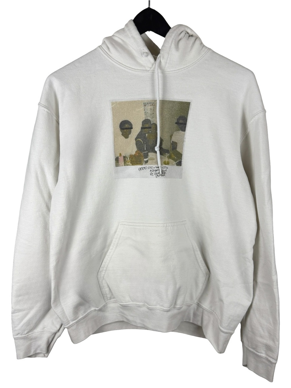Mens Kendrick Lamar Good Kid Maad City Rap Music Promo White Hoodie Size M